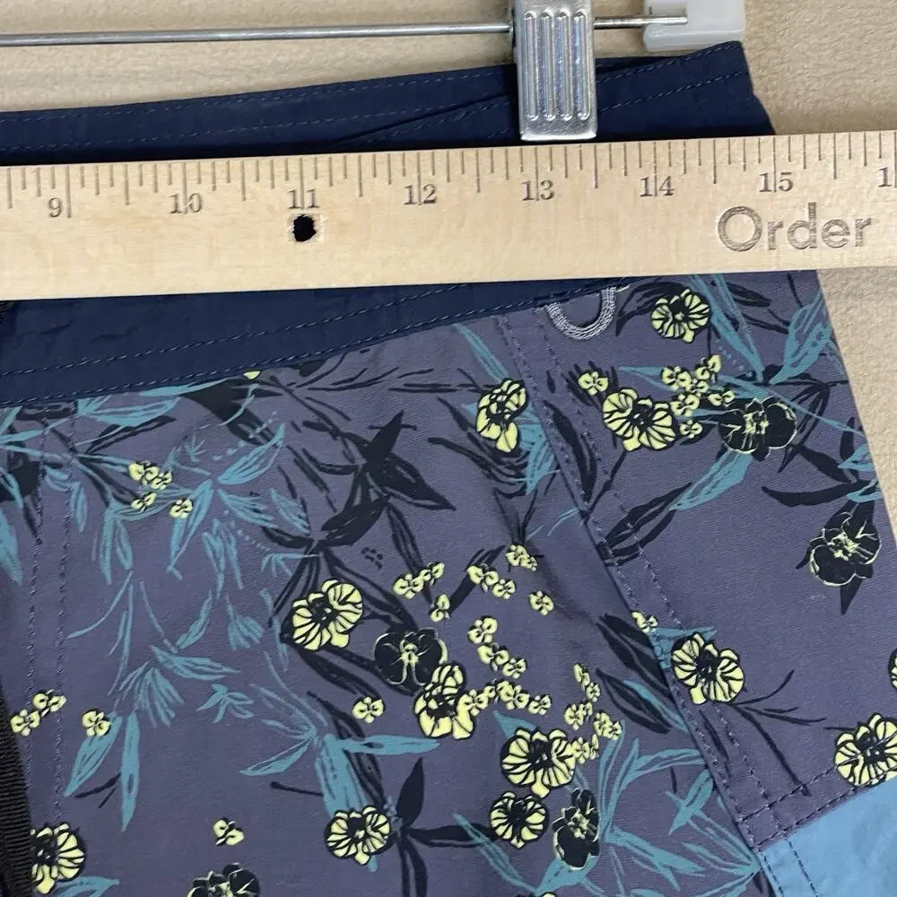 Roark Short Mens 28 Blue Floral The Boatman Drawstring Linerless‎ Boardshort 9